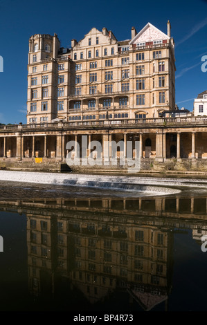 The Bristol Avon River at Pulteney Weir Bath Somerset England UK Stock ...