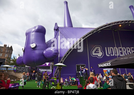 'The Coo's Heid', part of the Udderbelly tented complex in Bristo Square during Edinburgh Fringe Festival 2010 Stock Photo