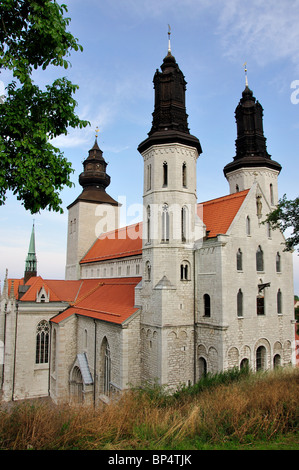 Visby Cathedral, Visby, Gotland County, Gotland Province, Kingdom of Sweden Stock Photo