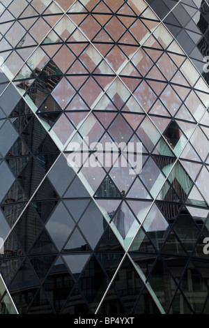 Abstract view of windows of the 'Gherkin' building in London Stock Photo