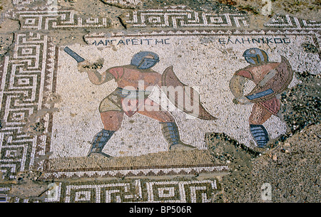 Mosaic Floor In The House Of The Gladiators Kourion Curium Cyprus Mediterranean Europe Stock Photo