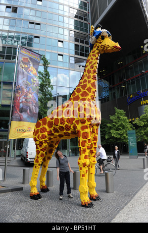 Giraffe made of Lego Potsdamer Platz Berlin Germany Deutschland Europe Stock Photo