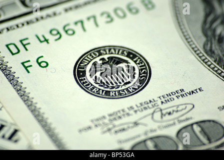 One Hundred Dollar banknote FRS close-up Stock Photo