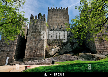 Portugal: Medieval castle Sao Miguel in Guimaraes Stock Photo