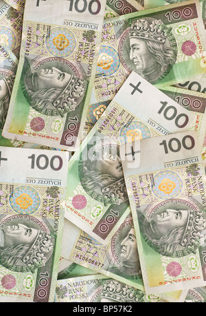 Money background. Banknotes from Poland. Financial texture abstract. Stock Photo