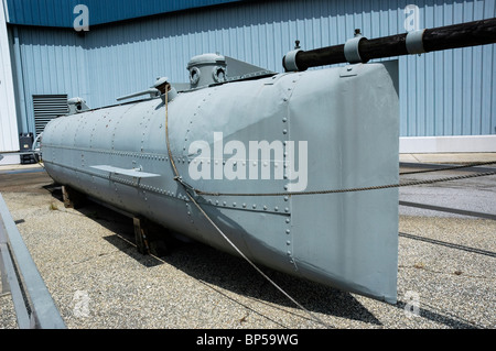 replica of the CSS Hunley built in Mobile Alabama in 1864 first submarine to sink an enemy warship Stock Photo