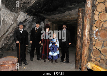 Sculpture group of ancient tourist to salt mines Wieliczka, Poland, Europe Stock Photo