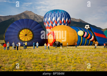 Hot air balloons at the annual Balloona Vista Festival, Buena Vista, Colorado, USA Stock Photo