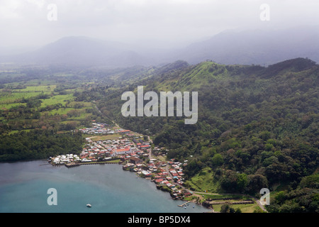 aerial view above Portobelo Republic of Panama Stock Photo
