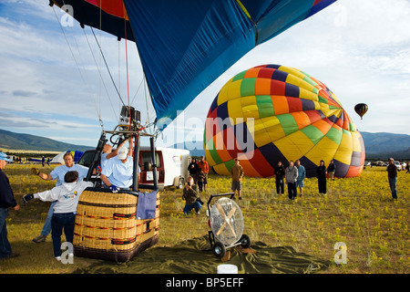 Hot air balloons at the annual Balloona Vista Festival, Buena Vista, Colorado, USA Stock Photo