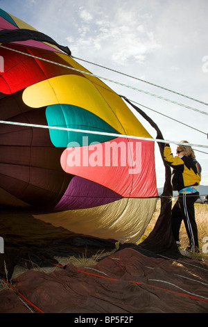 Hot air balloons at the annual Balloona Vista Festival, Buena Vista, Colorado, USA Stock Photo