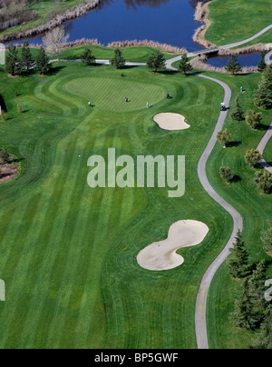 aerial view above Rooster Run Golf course Petaluma California Stock Photo