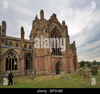 The South Transept and Aisle Chapels of Melrose Abbey, Scotland Stock Photo