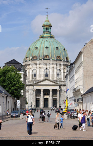 Frederik's (Marble) Church from Amalienborg Palace Square, Copenhagen (Kobenhavn), Kingdom of Denmark Stock Photo