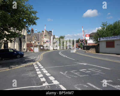 Parbold railway station and level crossing, Lancashire, England, UK Stock Photo