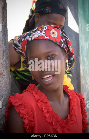 Young girl portrait, Ilha de Mozambique, Nampula, Mozambique Stock