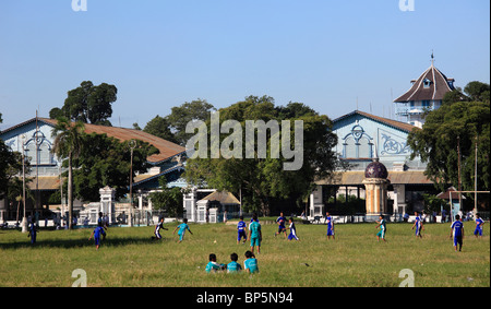Indonesia, Java, Solo, Alun-alun Square, Surakarta Kraton palace, children playing, Stock Photo