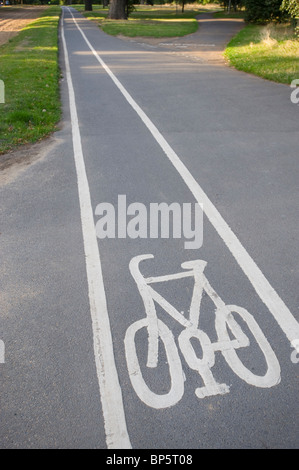 Bicycle lane marked out in Hyde Park, London, England. Stock Photo