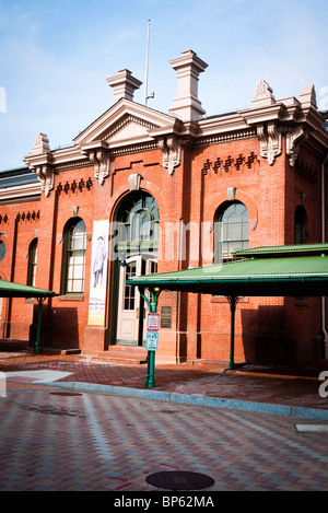 WASHINGTON DC, USA - Main building of the Eastern Market in Washington DC's Capitol Hill district. The historic building was badly damaged in a 2007 fire and has since been repaired and renovated. Stock Photo