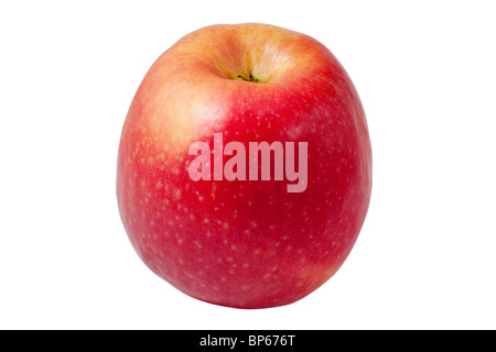 one pink apple isolated on a white background white background with clipping path Stock Photo