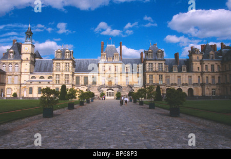 White Horse Courtyard (Farewell Courtyard), Chateau de Fontainebleau, Ile-de-France, Frace Stock Photo