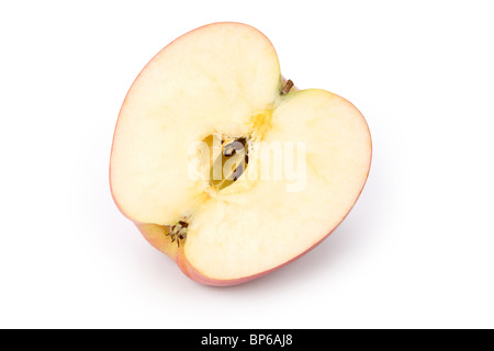 Red Apple with white background, close up shot Stock Photo