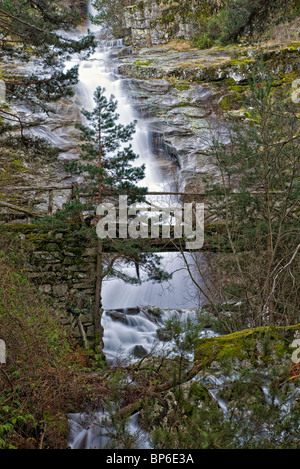 Waterfall. Navafria. Sierra de Guadarrama National Park. Segovia province. Castilla y Leon. Spain. Stock Photo