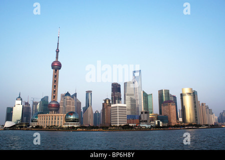 Modern Office buildings in downtown Shanghai, China Stock Photo