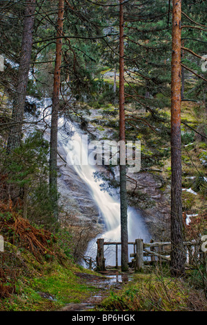 Waterfall. Navafria. Sierra de Guadarrama National Park. Segovia province. Castilla y Leon. Spain. Stock Photo