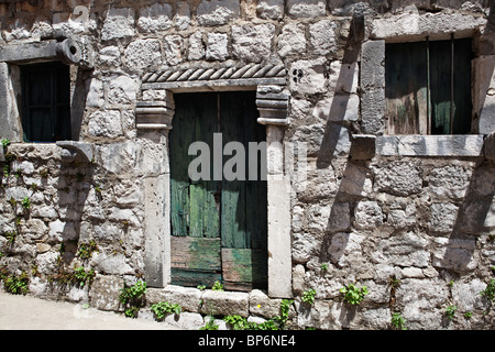 Old traditional stone house in Mali Ston Dalmatia Croatia Stock Photo