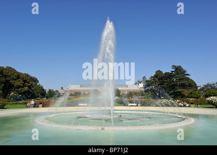 Central fountain of the Exposition Park Rose Garden in Los Angeles, CA. Stock Photo