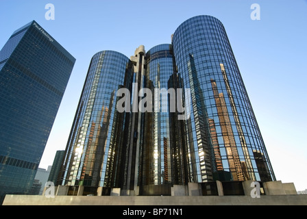 The Bonaventure Hotel reflecting the downtown Los Angeles skyscrapers. Stock Photo