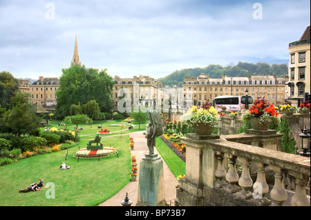 Parade Gardens in Bath, Somerset, UK, captured from the raised level street Stock Photo