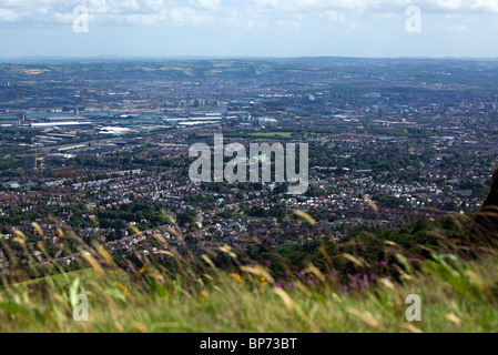 View over Belfast from Cave Hill. Stock Photo