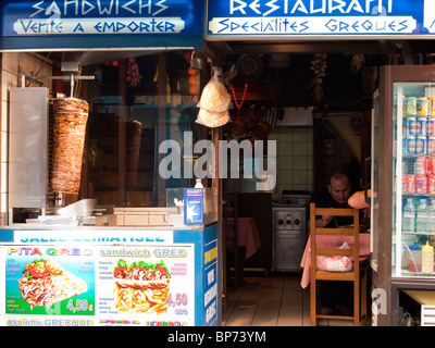 Greek cafe in Paris, France Stock Photo