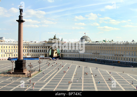 The Alexander Column in Palace Square in St. Petersburg, Russia Stock Photo