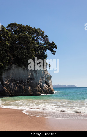 Views of Cathedral Cove in New Zealand Stock Photo