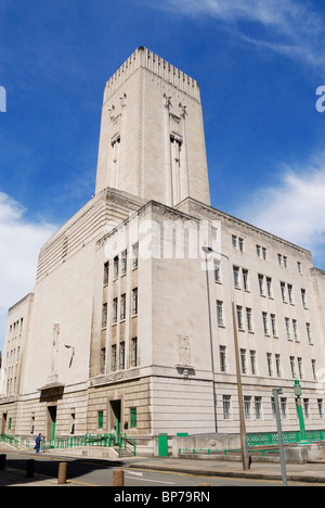 Liverpool Tunnel Authority building and tunnel ventilation tower on the Strand at Pier Head ( Pierhead ) in Liverpool. Stock Photo
