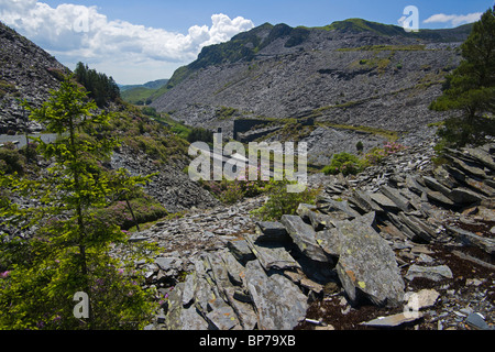 Llechwedd slate mine hills, Blaenau, Ffestiniog, Snowdonia, north Wales Stock Photo