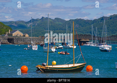 Barmouth estuary, boats, North Wales, UK Stock Photo