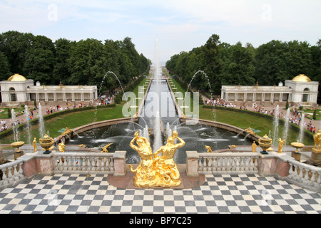Peterhof Palace and Garden in St. Petersburg, Russia Stock Photo