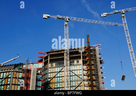 Construction Cranes at The NEO Bankside building site, Southwark, London, England, UK Stock Photo