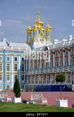 The Courtyard, The Catherine Palace, Pushkin, Saint Petersburg, Northwestern Region, Russia Stock Photo