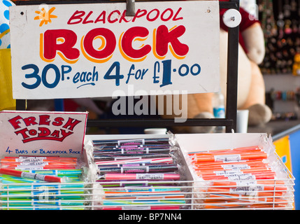 Blackpool rock on sale at a local store. England Stock Photo