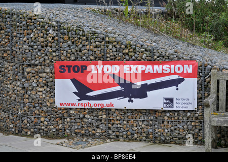 Protest sign against expansion of Lydd Airport, Kent, England, UK. 2010 Stock Photo