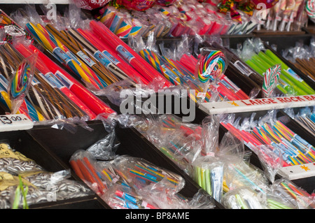 Blackpool rock on sale at a local store. UK Stock Photo