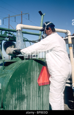 Agricultural worker wearing protective clothing, Stock Photo