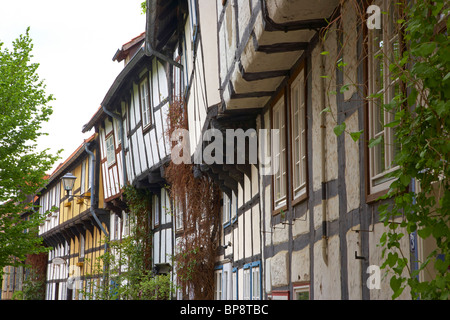 Half-timbered house, Adolfstrasse, Old city, Detmold, Strasse der Weserrenaissance, Lippe, Northrhine-Westphalia, Germany, Europ Stock Photo