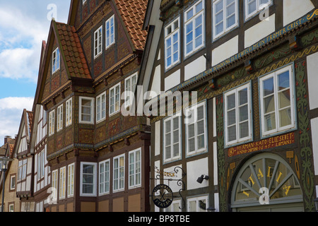 Half-timbered house, Krumme Strasse, Old city, Detmold, Strasse der Weserrenaissance, Lippe, Northrhine-Westphalia, Germany, Eur Stock Photo