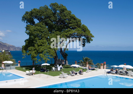 Swimming pool in Reid's Palace Hotel, Funchal, Madeira, Portugal Stock Photo